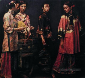 Beautés pour la route 1988 chinois Chen Yifei Peinture à l'huile